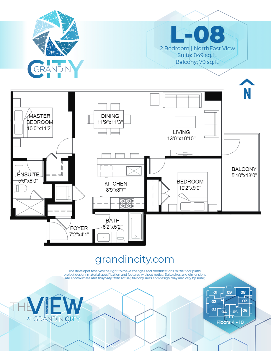  L-08  Floor Plan of The View at Grandin City Condos with undefined beds