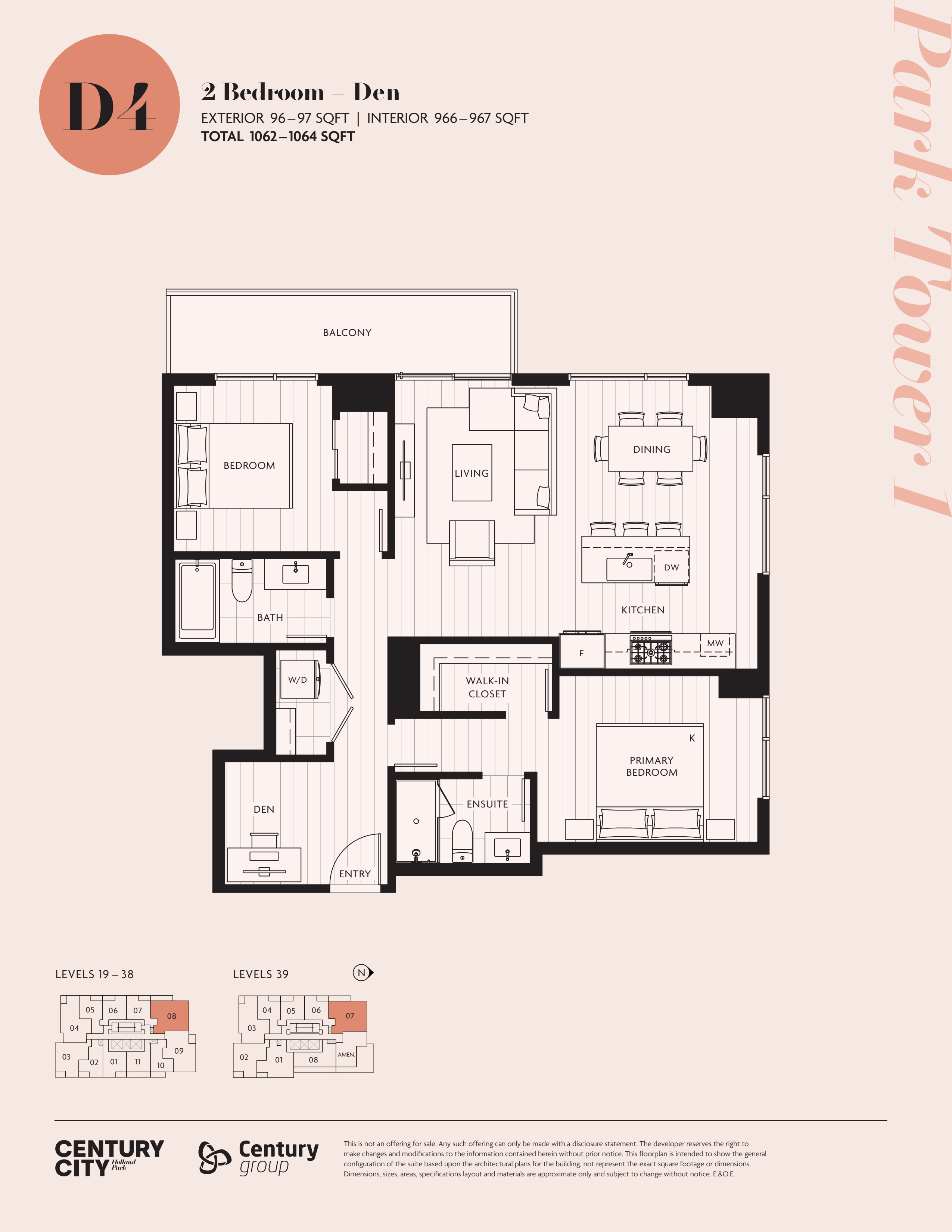 D4 Floor Plan of Century City Holland Park - Park Tower 1 with undefined beds