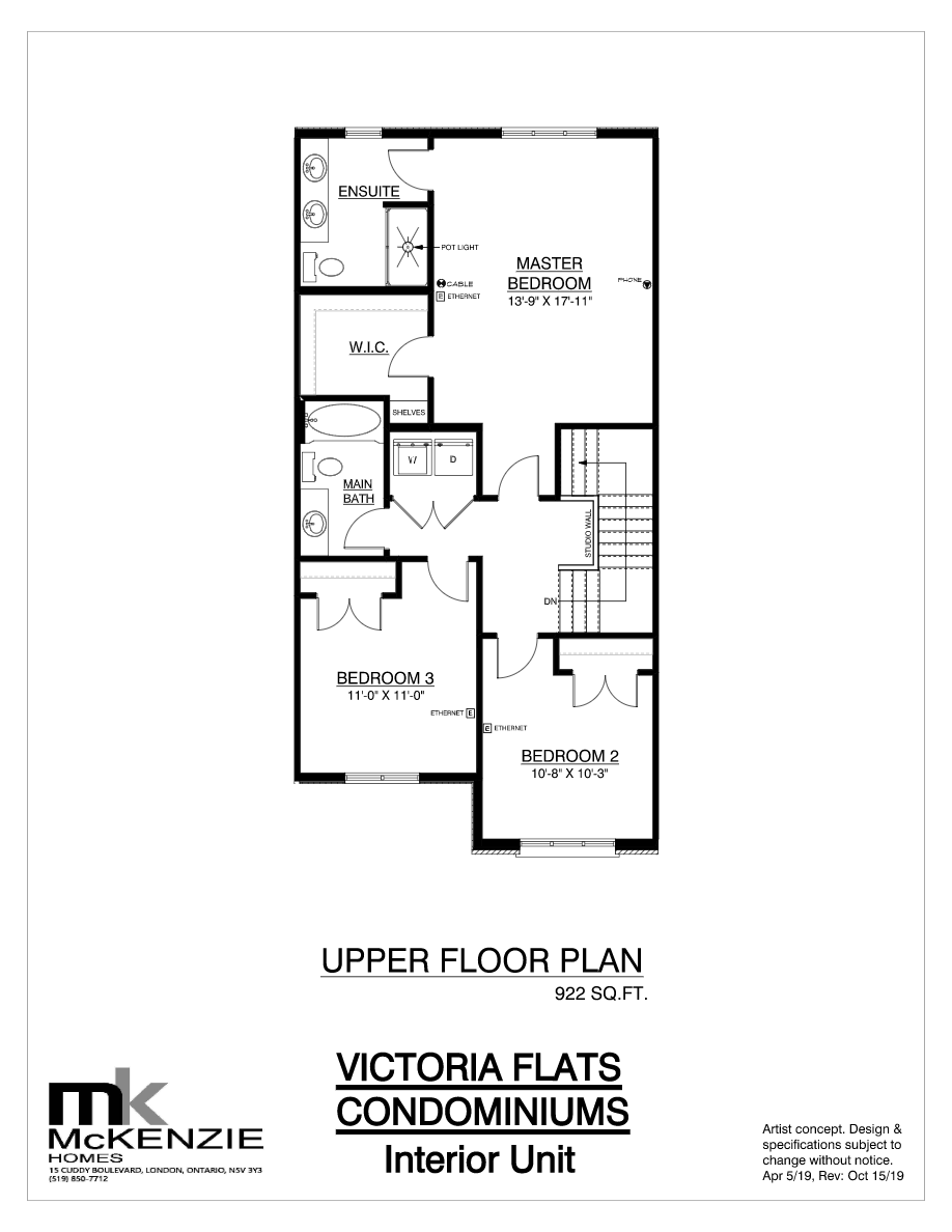  Interior Unit  Floor Plan of Victoria Flats Towns with undefined beds