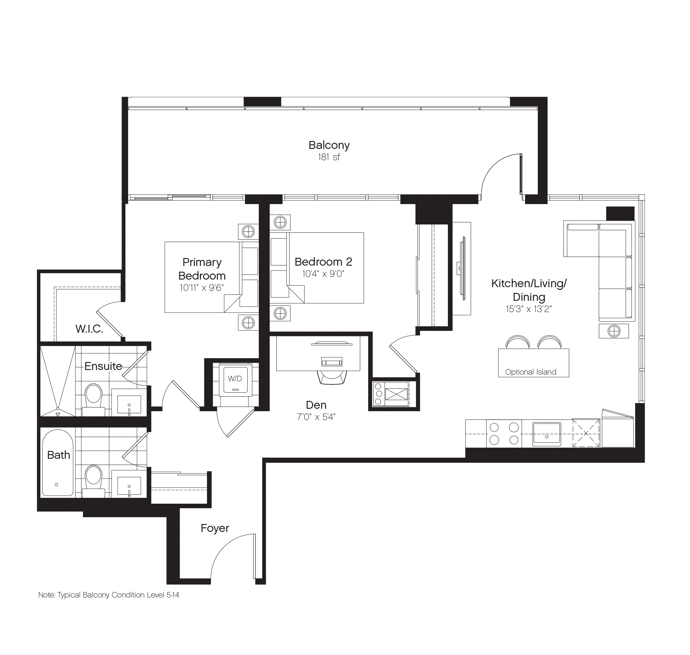 B704 Floor Plan of Kingsley Square Condos with undefined beds