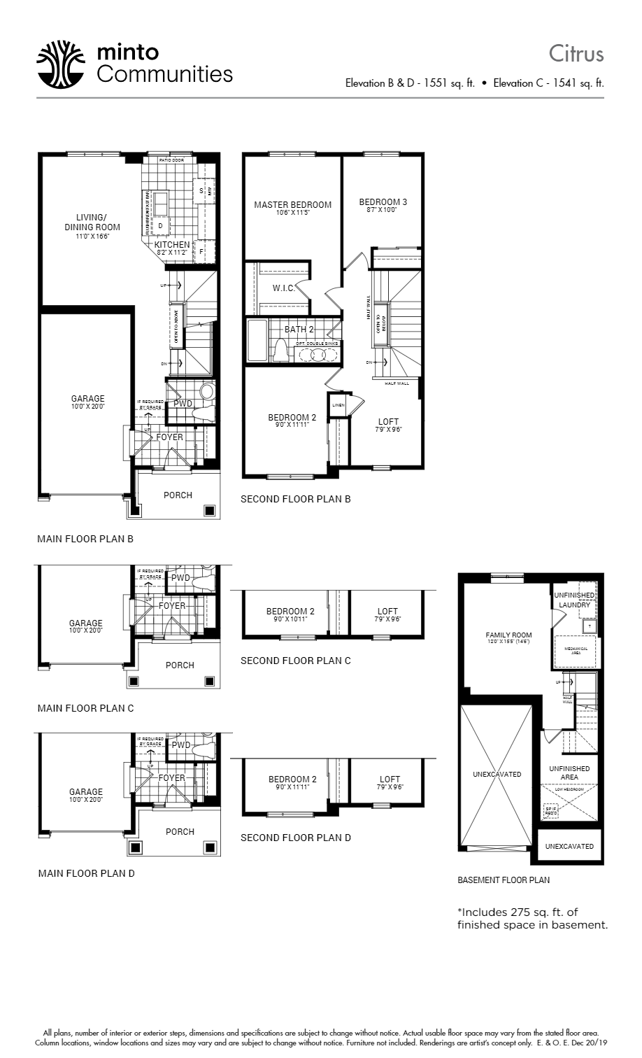 Citrus Floor Plan of Avalon Vista by Minto Communities with undefined beds