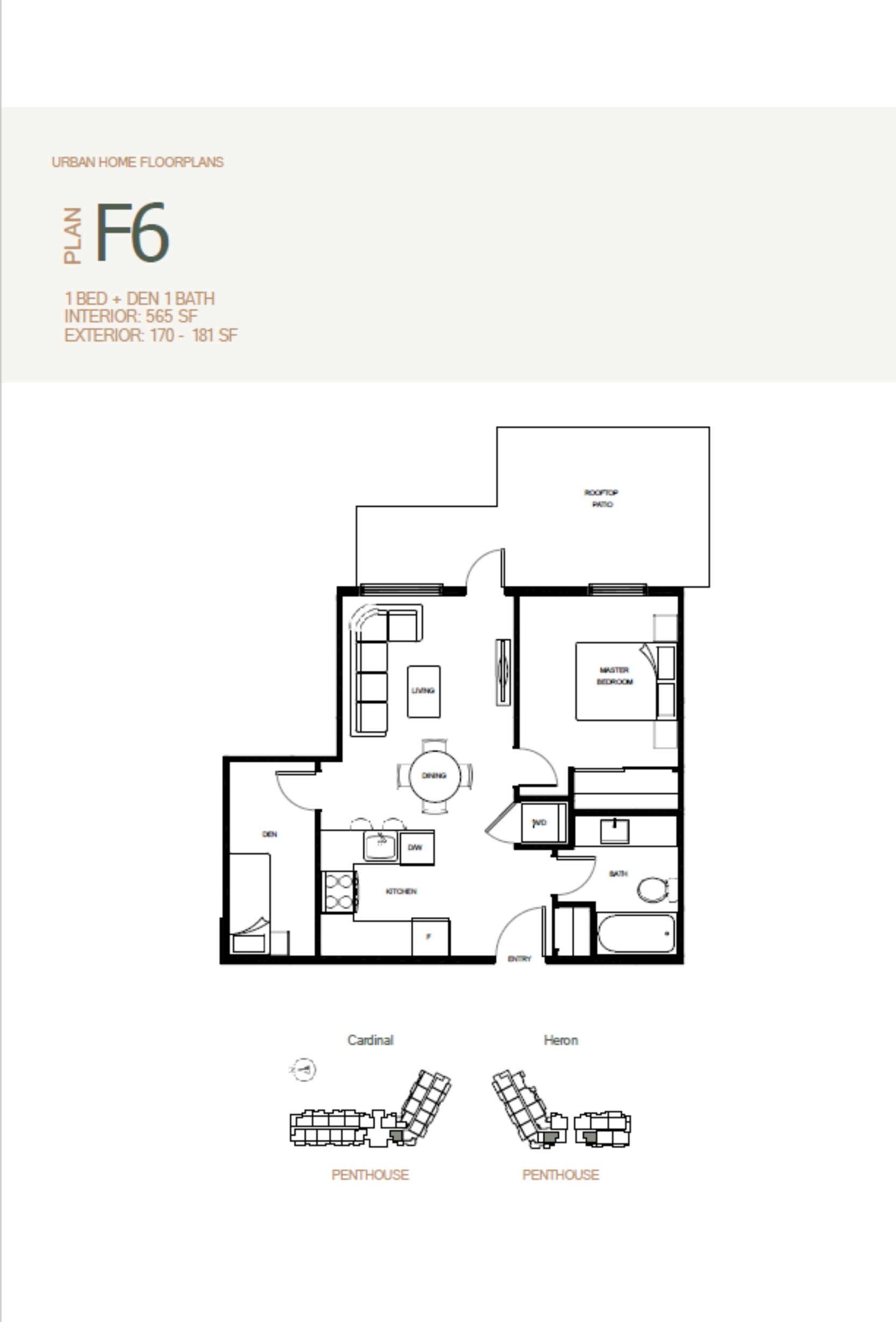 F6 (Penthouse) Floor Plan of Park & Maven (Condos - Cardinal & Heron) with undefined beds