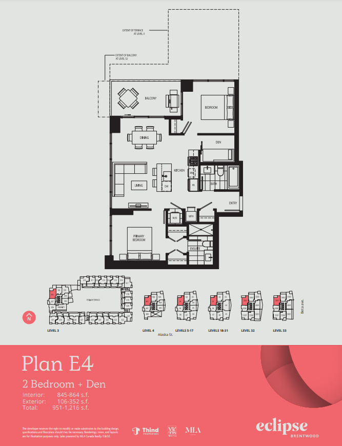 E4 Floor Plan of Thind Brentwood - Lumina Eclipse Condos with undefined beds