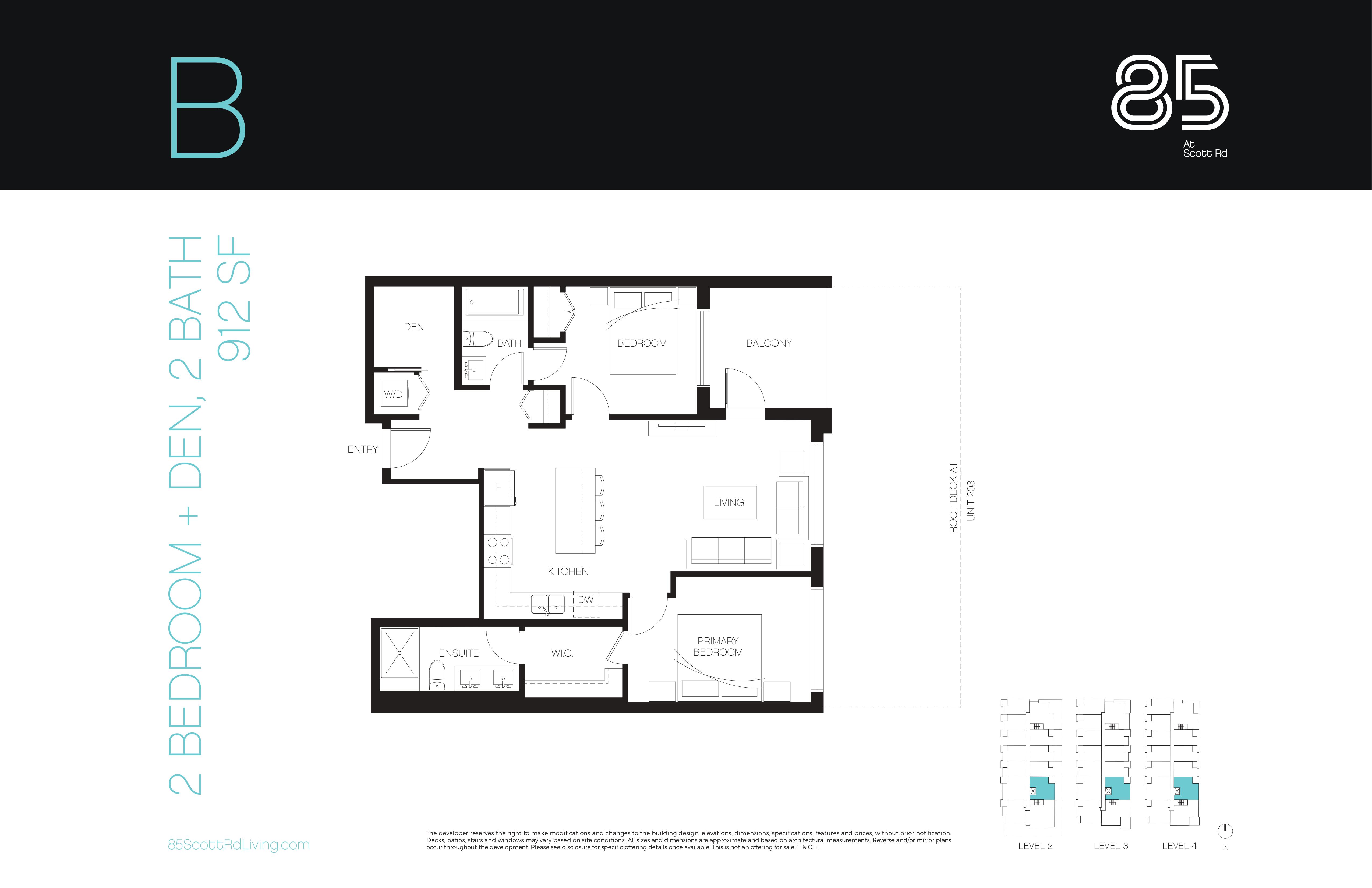 B Floor Plan of The 85 Condos with undefined beds