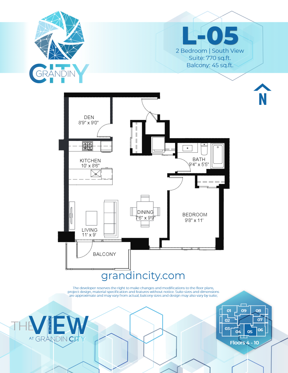  L-05  Floor Plan of The View at Grandin City Condos with undefined beds