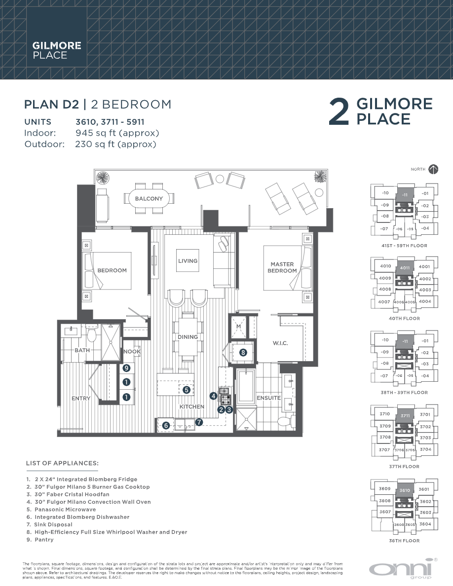 D2 Floor Plan of Gilmore Place Condos with undefined beds