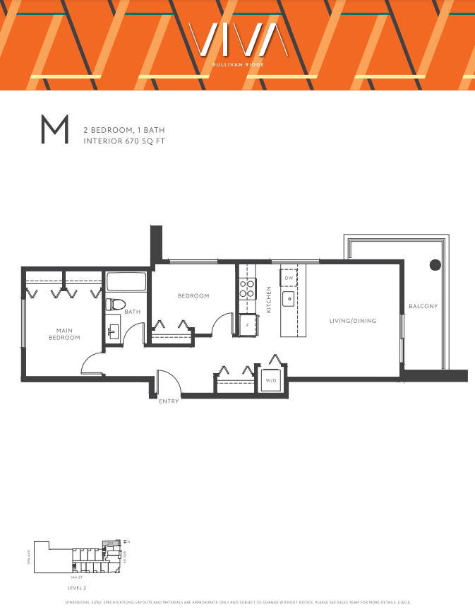 M Floor Plan of VIVA condos with undefined beds