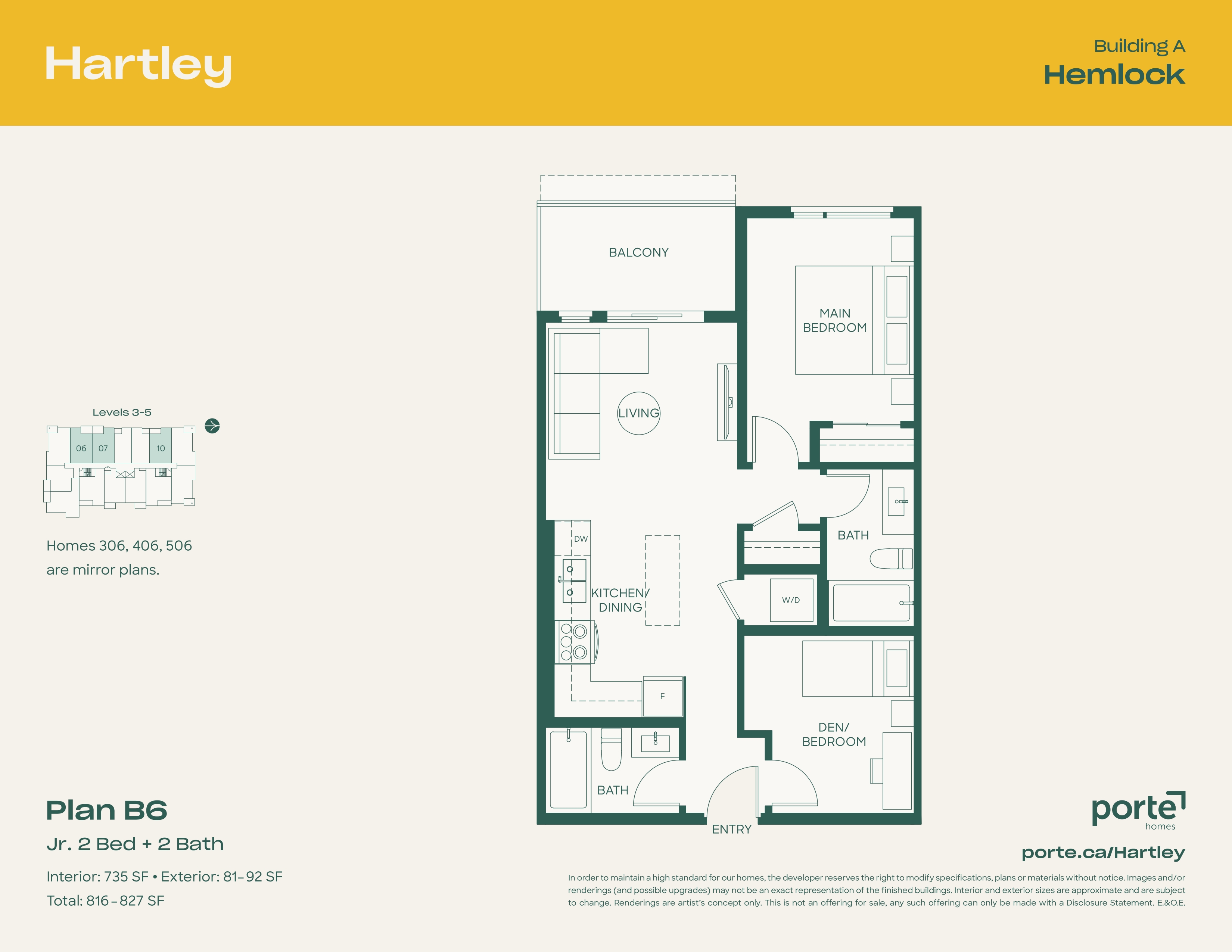 B6 Floor Plan of Hartley Condos with undefined beds