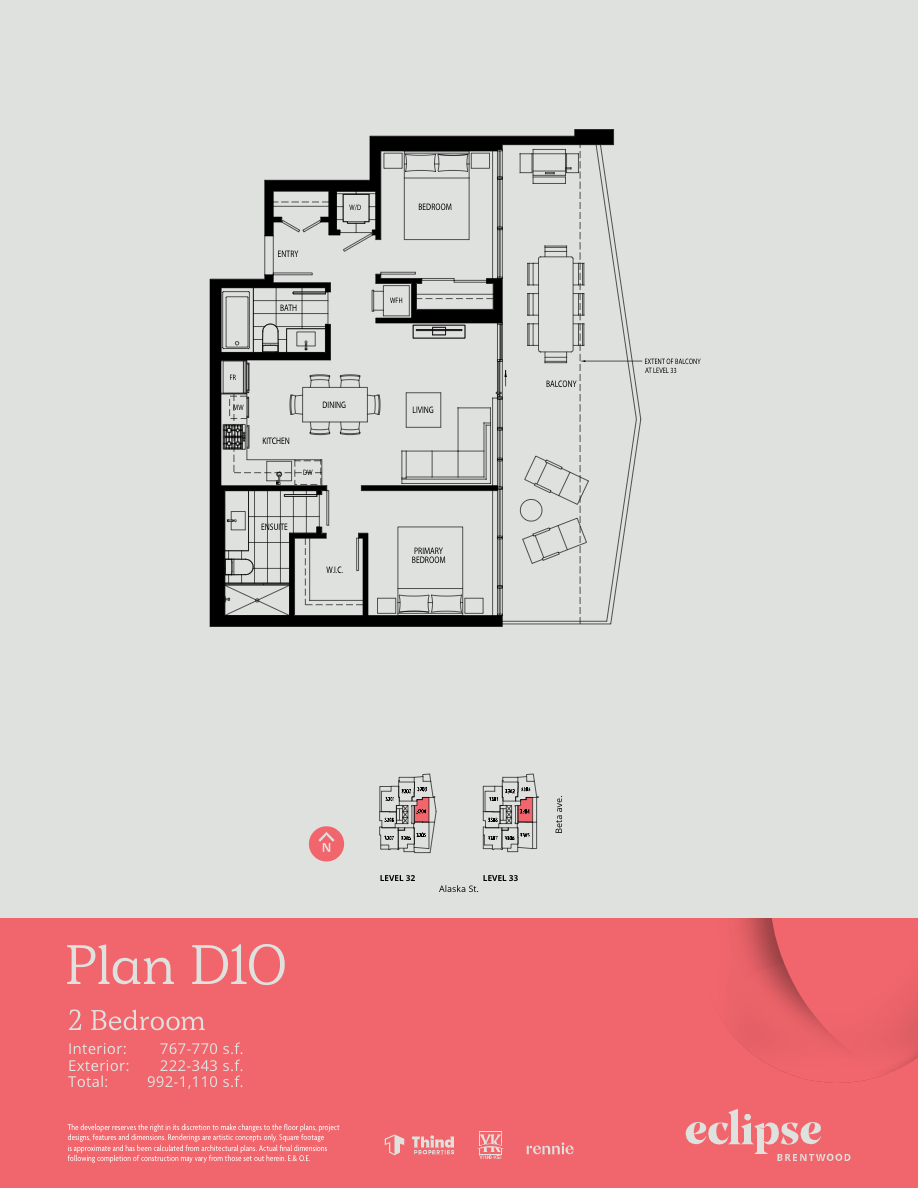  D10  Floor Plan of Thind Brentwood - Lumina Eclipse Condos with undefined beds