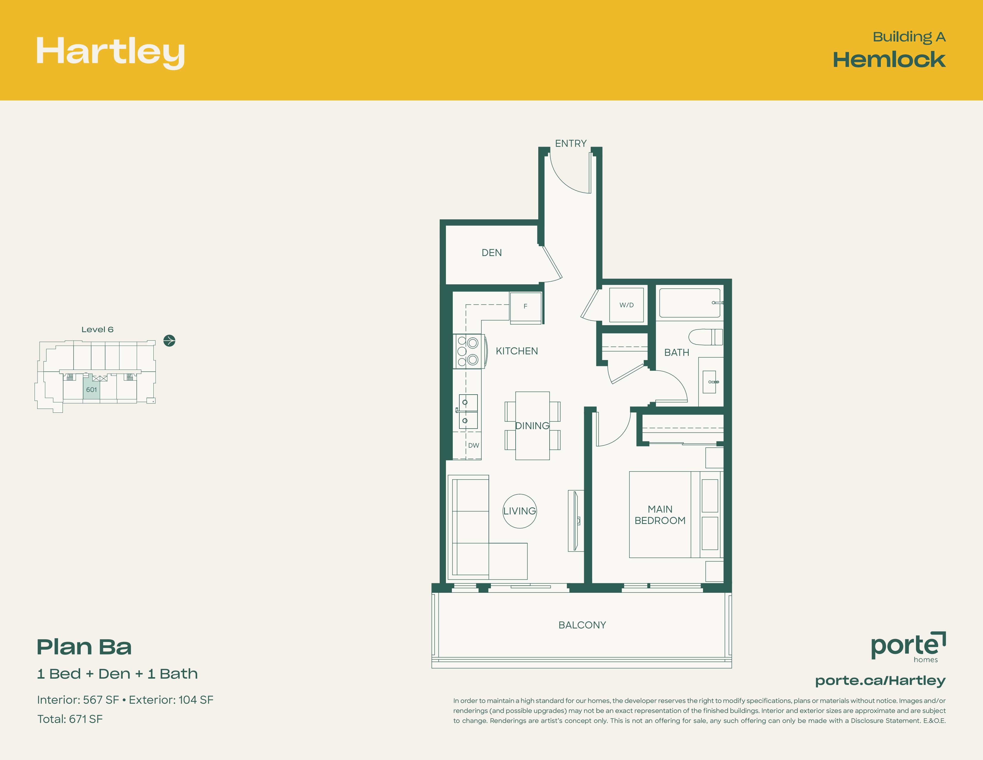 BA Floor Plan of Hartley Condos with undefined beds