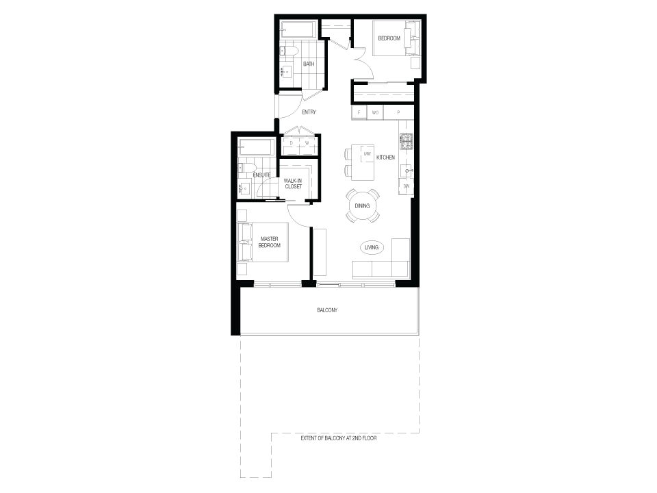 B Floor Plan of The City of Lougheed - Neighbourhood One Condos with undefined beds