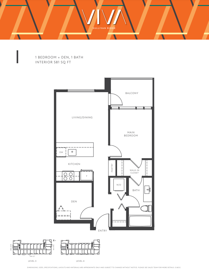 I Floor Plan of VIVA condos with undefined beds