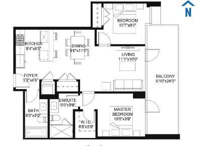  U-06  Floor Plan of The View at Grandin City Condos with undefined beds