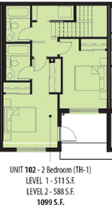 102 Floor Plan of Douglas Green Living Condos with undefined beds