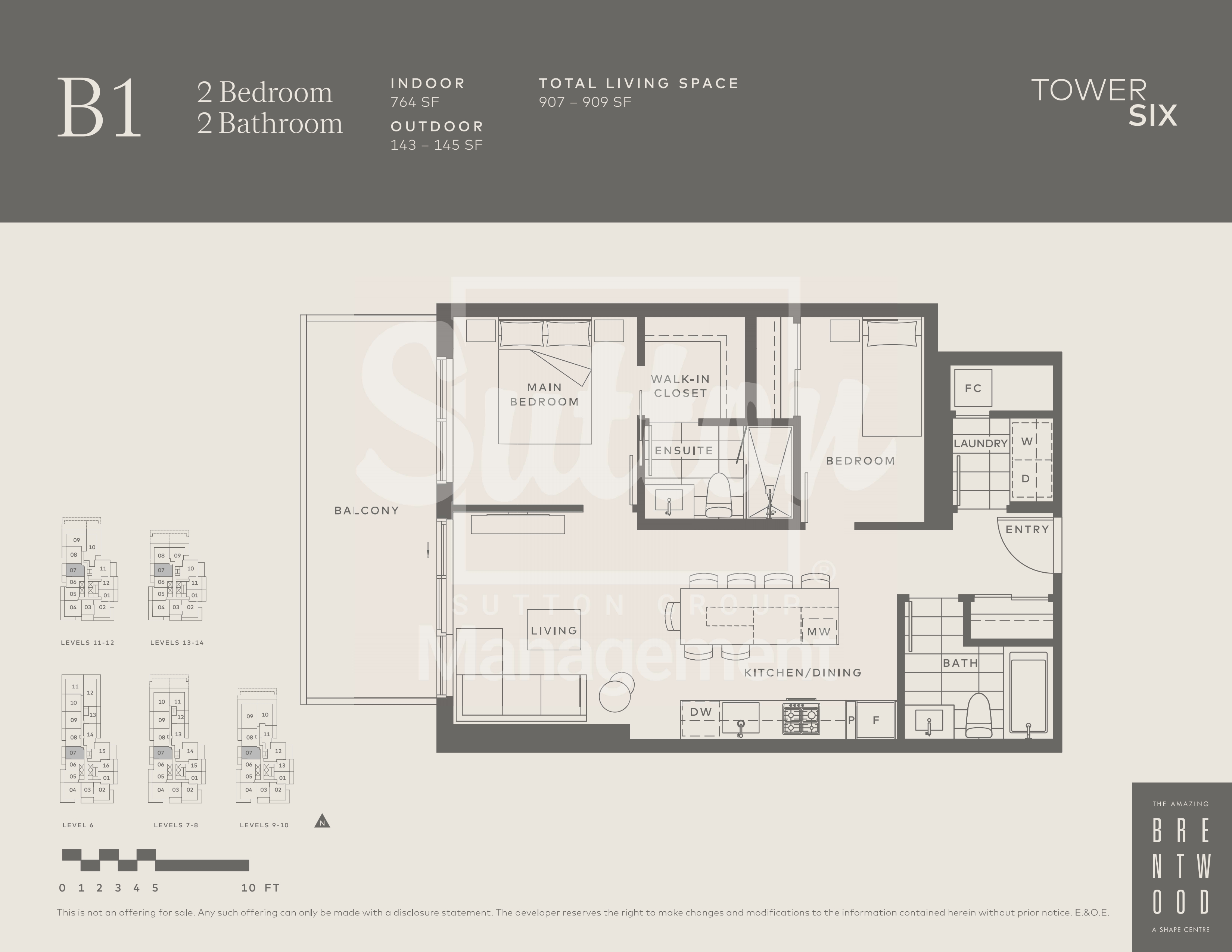 B1 Floor Plan of The Amazing Brentwood- Tower 6 Condos with undefined beds