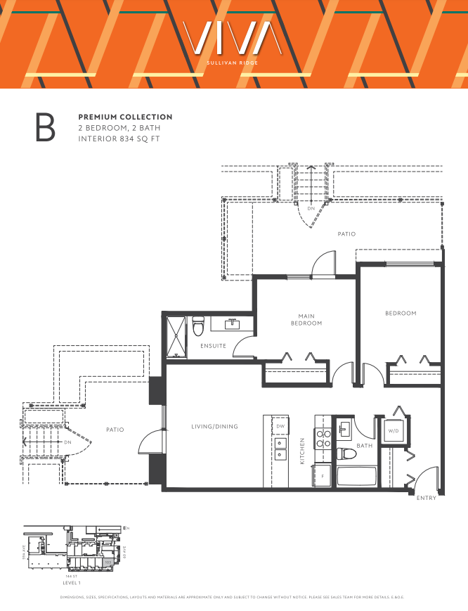 B Floor Plan of VIVA condos with undefined beds