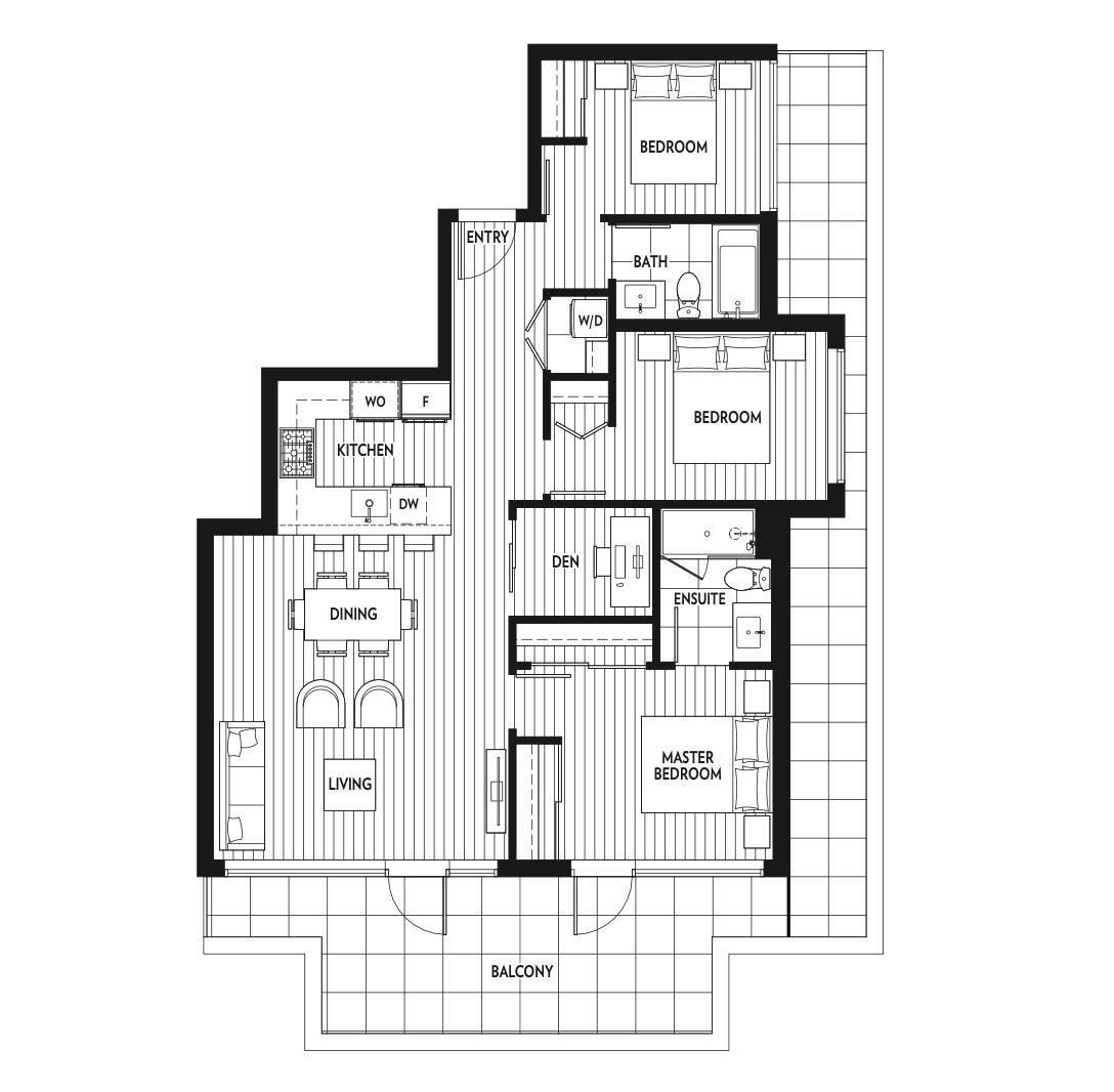 PH5 Floor Plan of W63 Mansion Condos with undefined beds