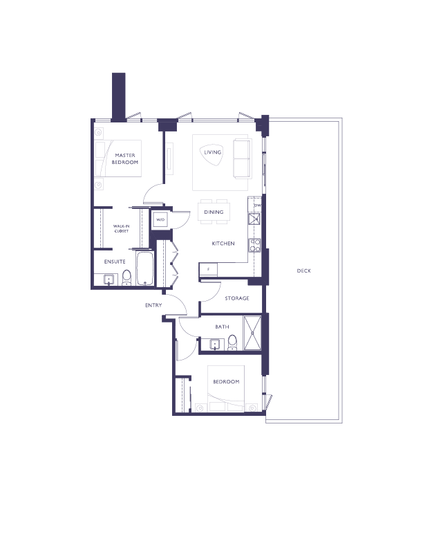  B1b - Level 3  Floor Plan of Duet Condos with undefined beds