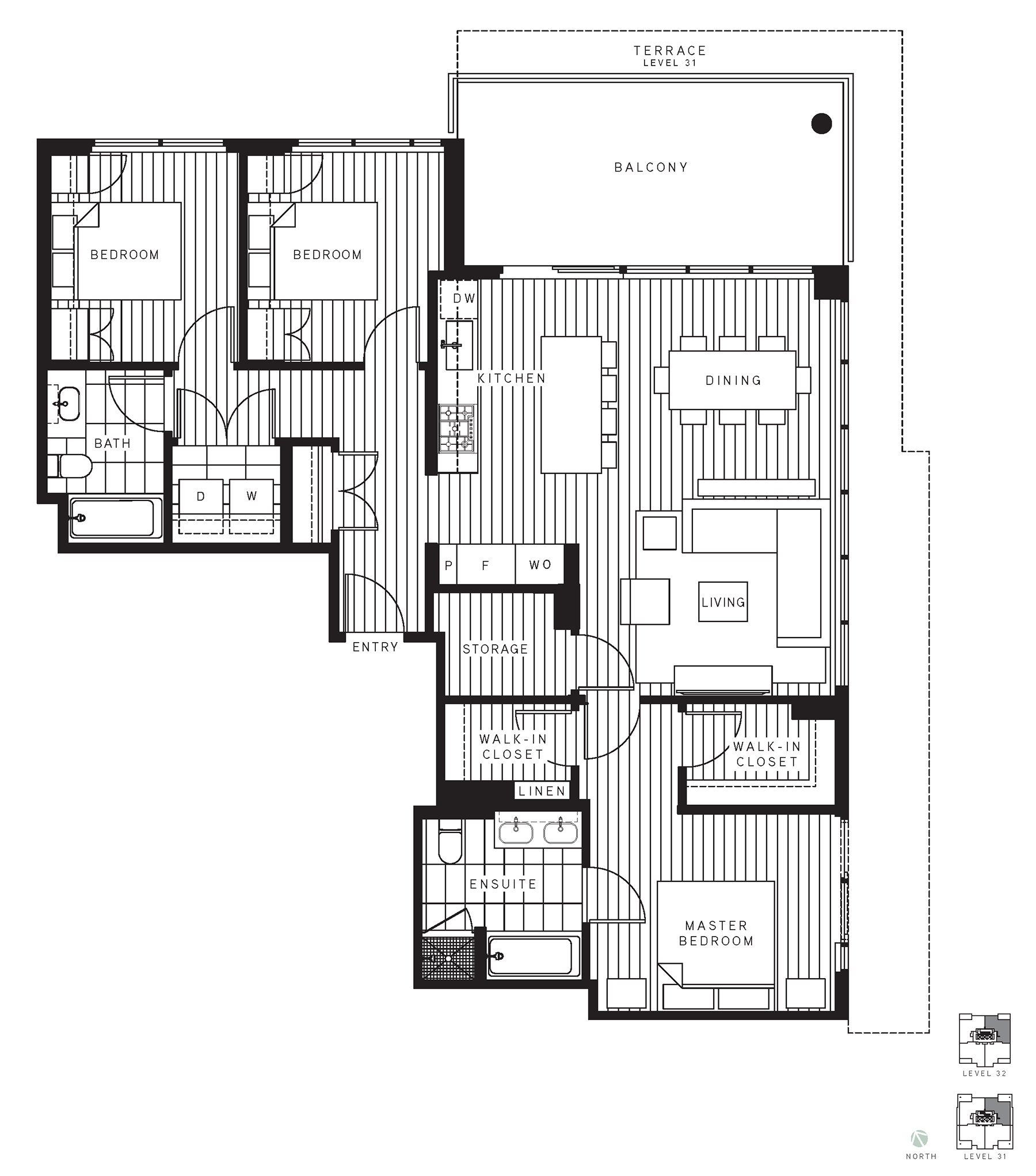 3201 Floor Plan of Maywood on the Park Condos with undefined beds