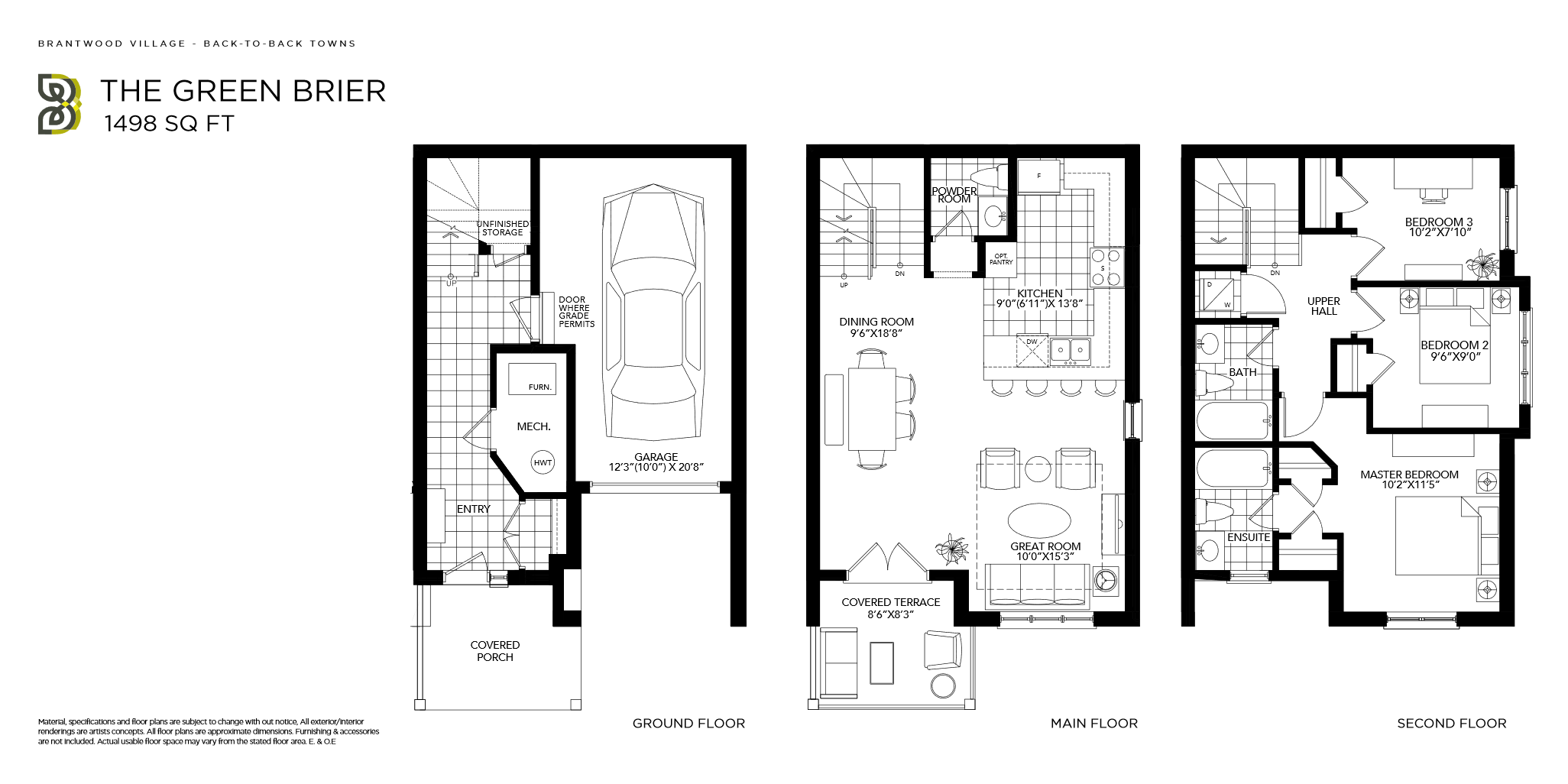  Green Brier  Floor Plan of Brantwood Village Towns with undefined beds