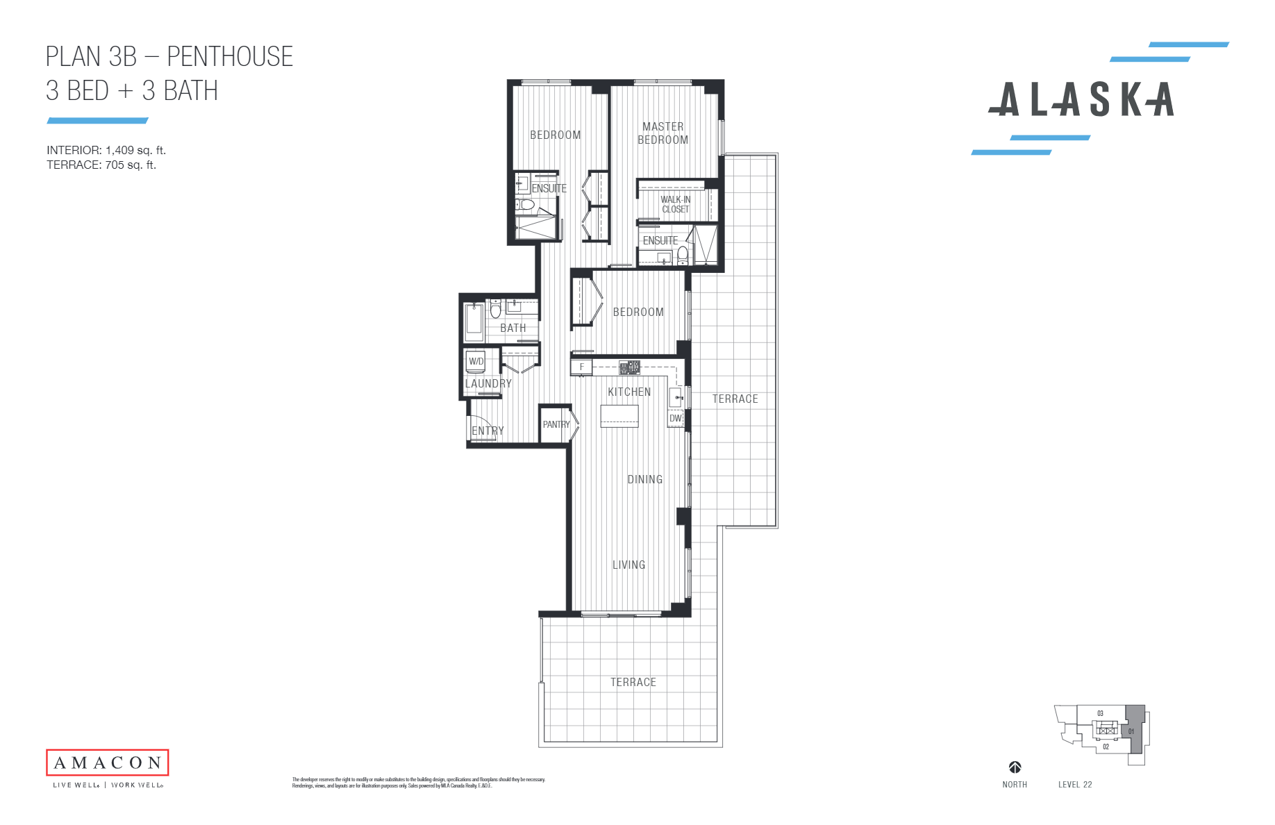 3B Floor Plan of Alaska Condos with undefined beds