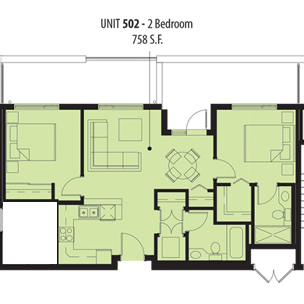 502 Floor Plan of Douglas Green Living Condos with undefined beds