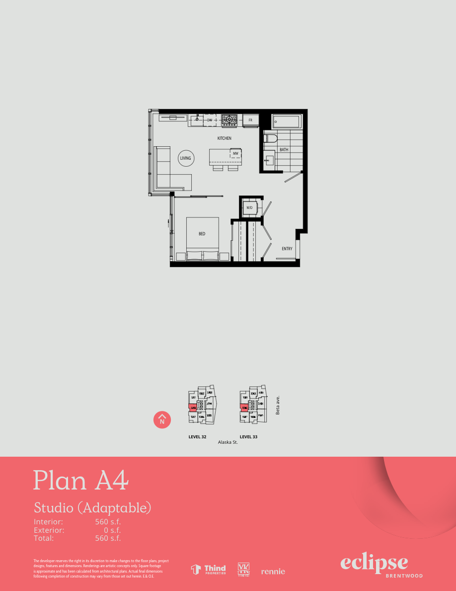 A4 Floor Plan of Thind Brentwood - Lumina Eclipse Condos with undefined beds