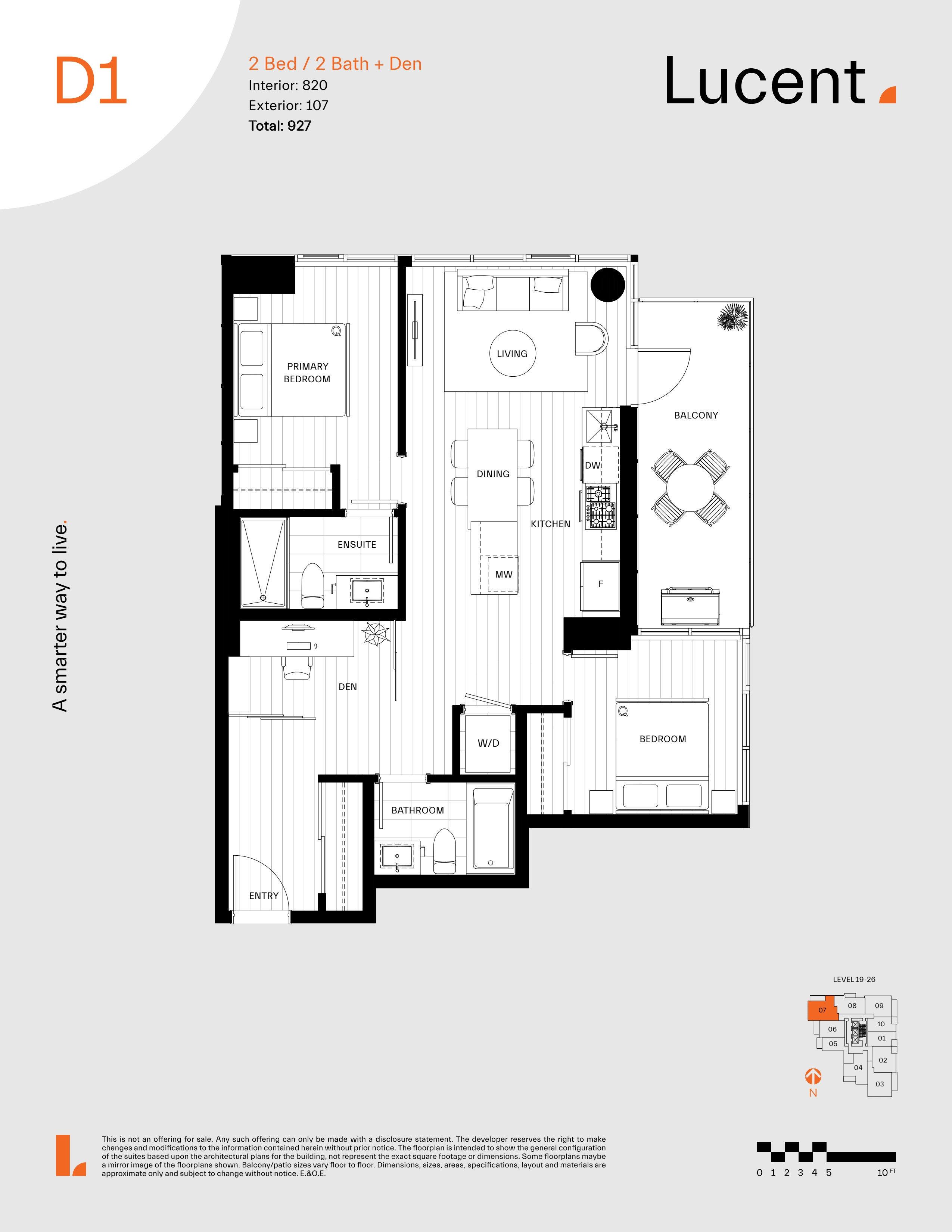 D1 Floor Plan of Lucent Condos with undefined beds