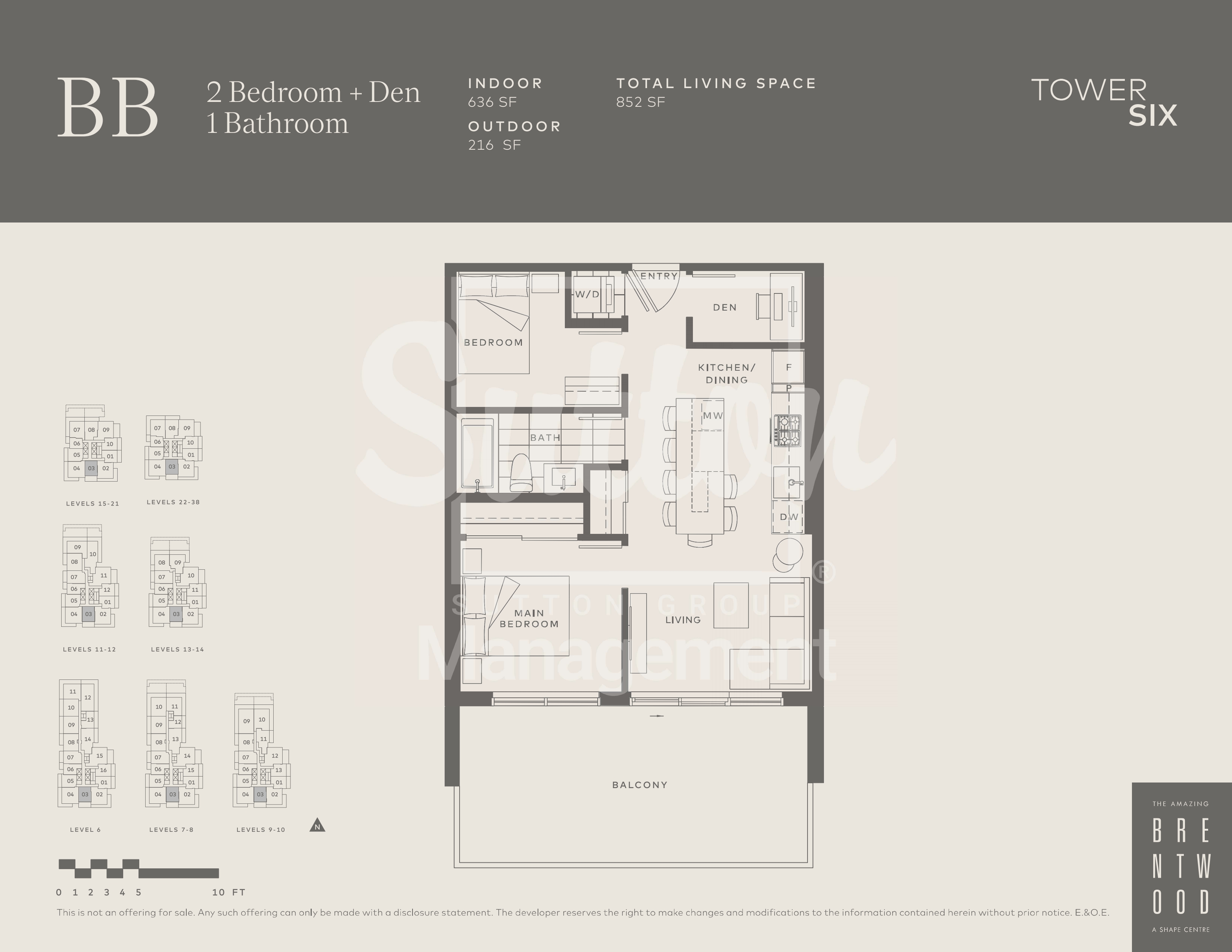 BB Floor Plan of The Amazing Brentwood- Tower 6 Condos with undefined beds