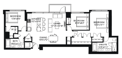 305 Floor Plan of The View at Grandin City Condos with undefined beds