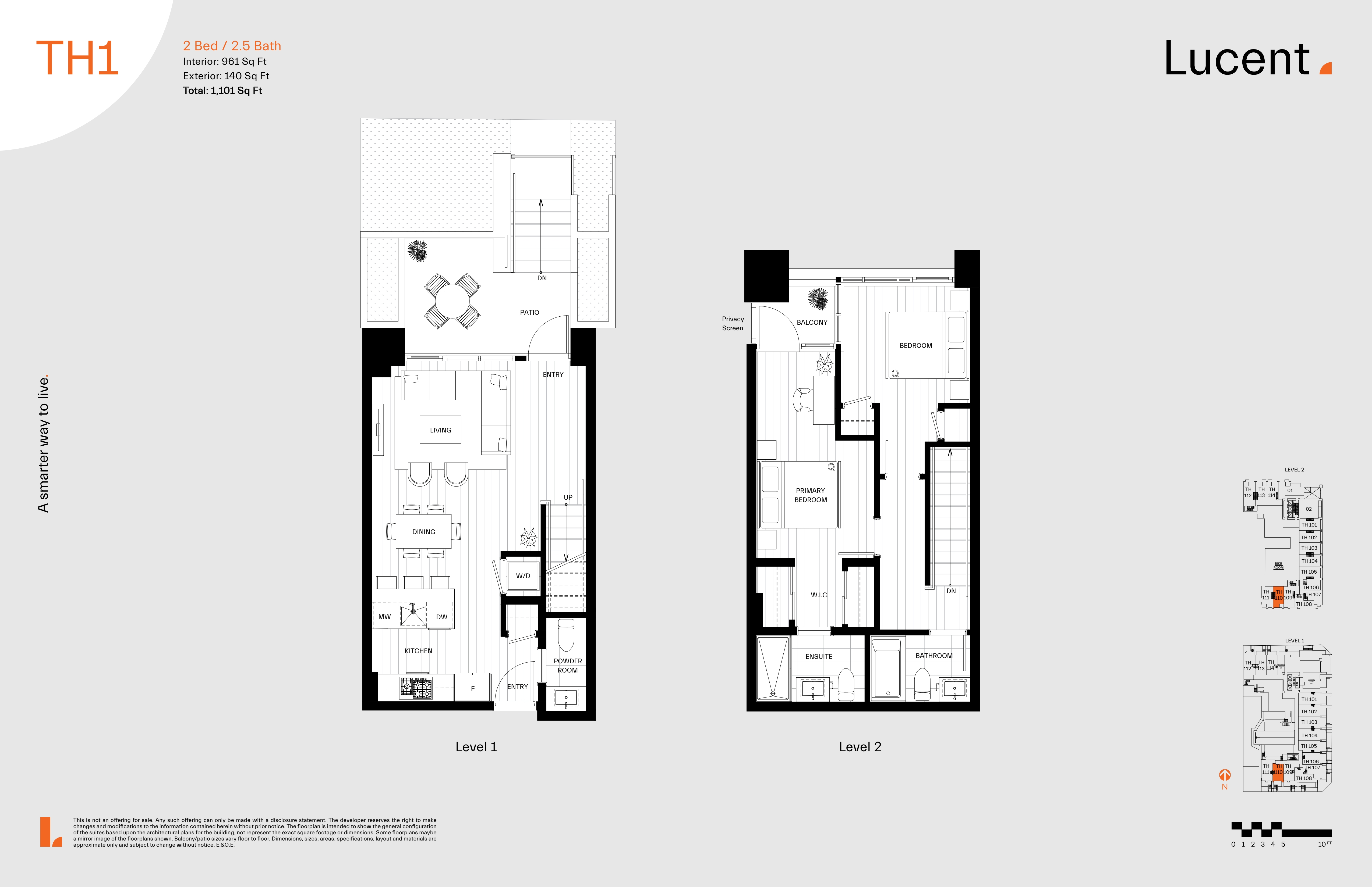  TH 1  Floor Plan of Lucent Condos with undefined beds