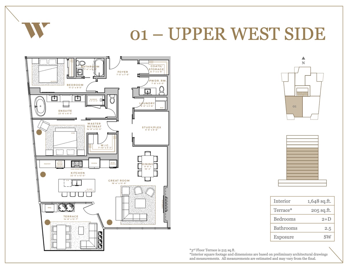  Unit 301  Floor Plan of West Block Glenora Condos with undefined beds