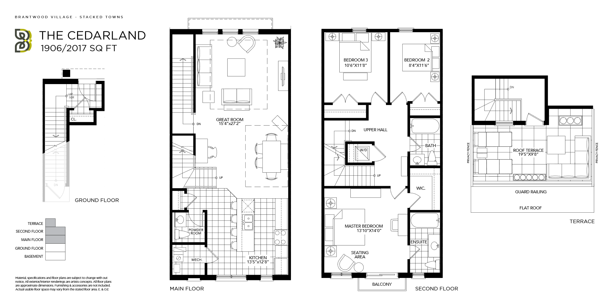 Cedarland Floor Plan of Brantwood Village Towns with undefined beds