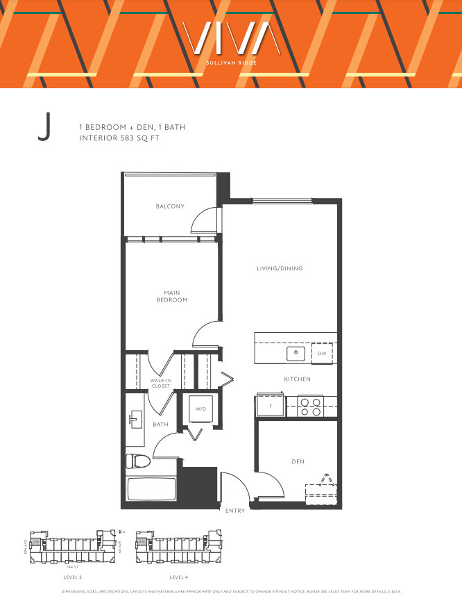 J Floor Plan of VIVA condos with undefined beds