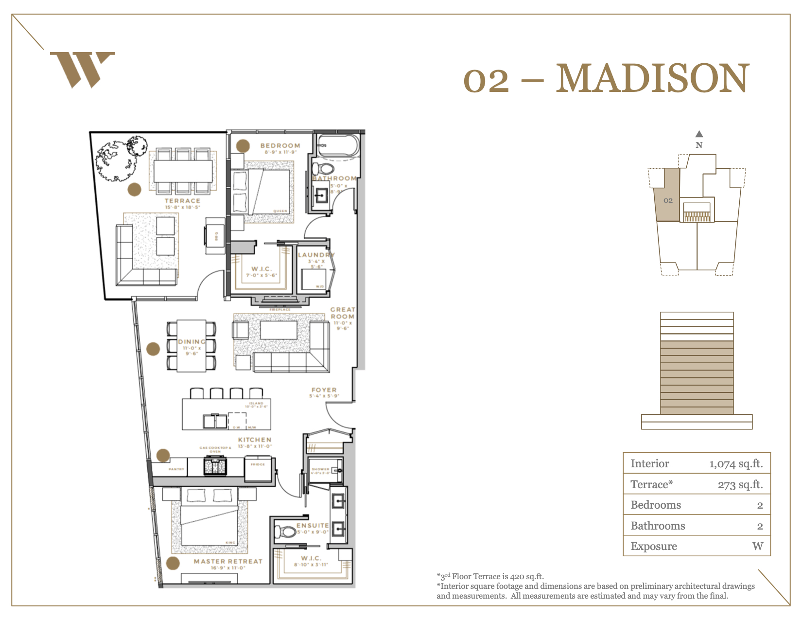 Unit 1102 Floor Plan of West Block Glenora Condos with undefined beds
