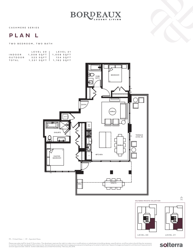 2103 Floor Plan of Bordeaux Condos with undefined beds
