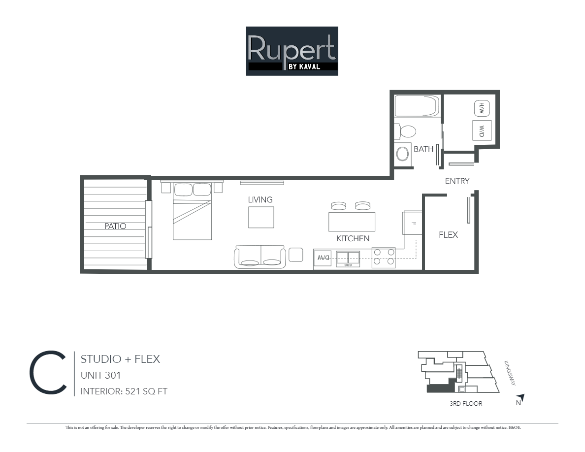 C Floor Plan of RUPERT Condos with undefined beds