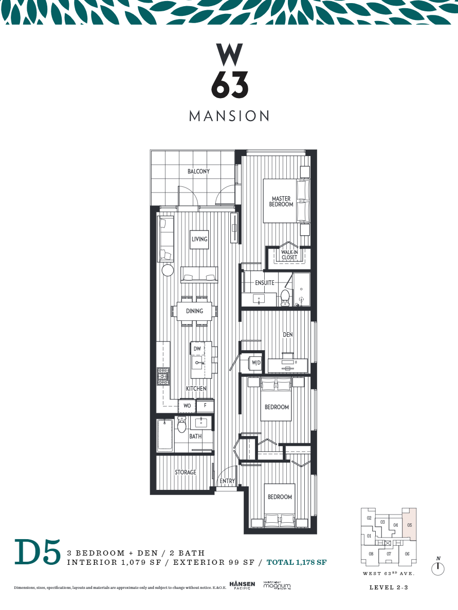 D5 Floor Plan of W63 Mansion Condos with undefined beds