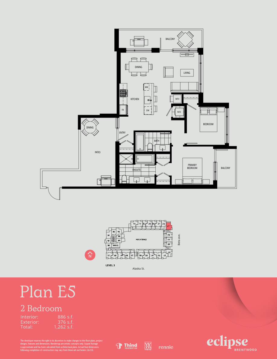 E5 Floor Plan of Thind Brentwood - Lumina Eclipse Condos with undefined beds