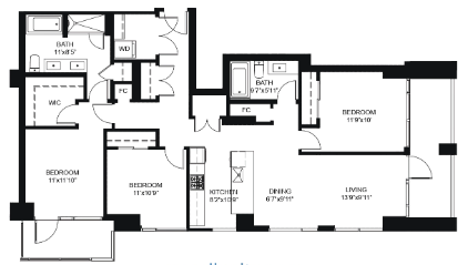 203 Floor Plan of The View at Grandin City Condos with undefined beds