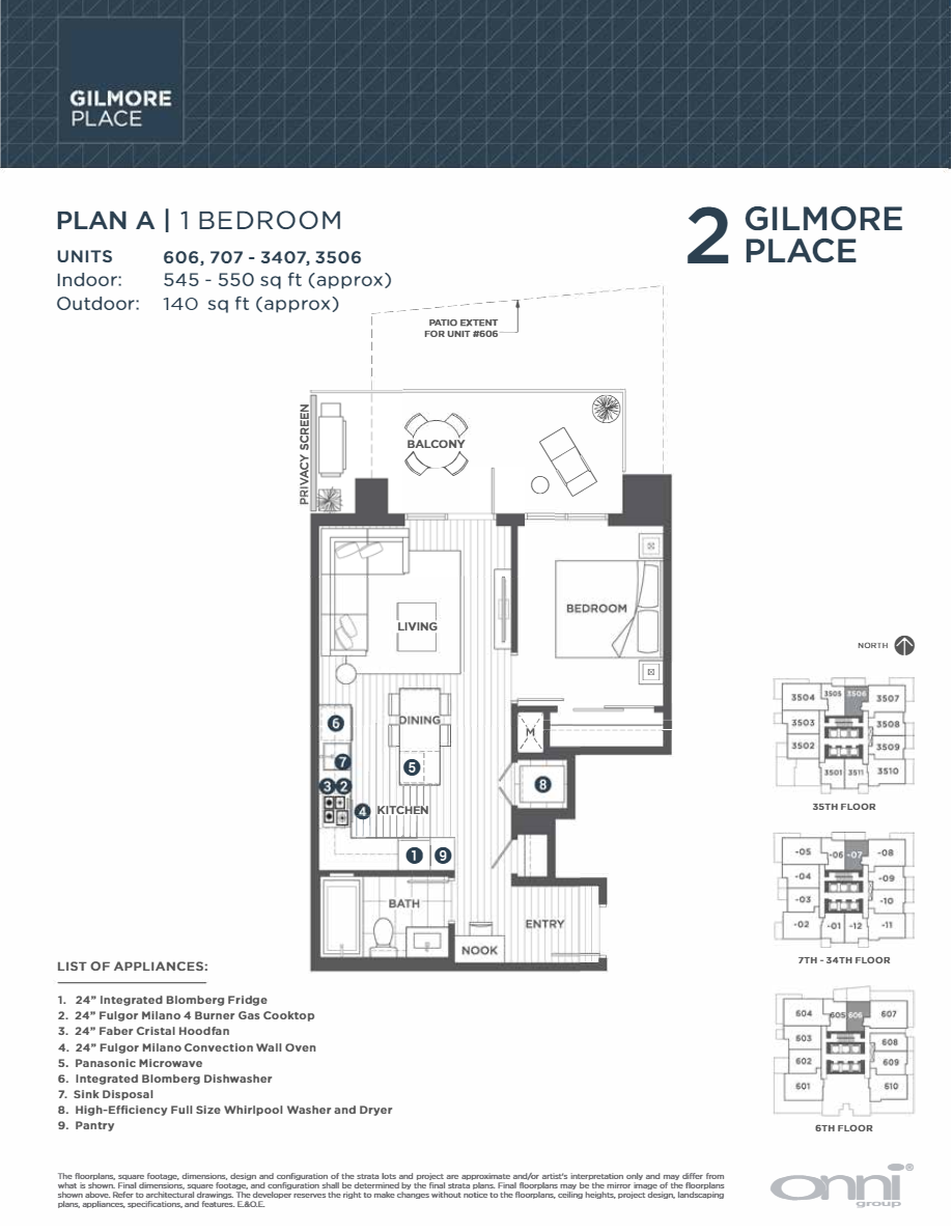 A Floor Plan of Gilmore Place Condos with undefined beds