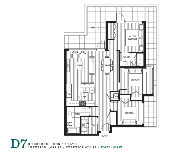D7 Floor Plan of W63 Mansion Condos with undefined beds