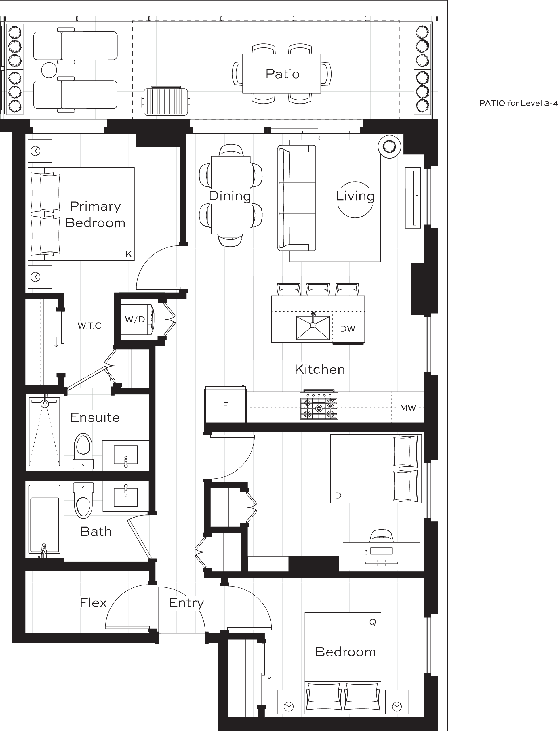 D1 Floor Plan of Lina at QE Park Condos with undefined beds