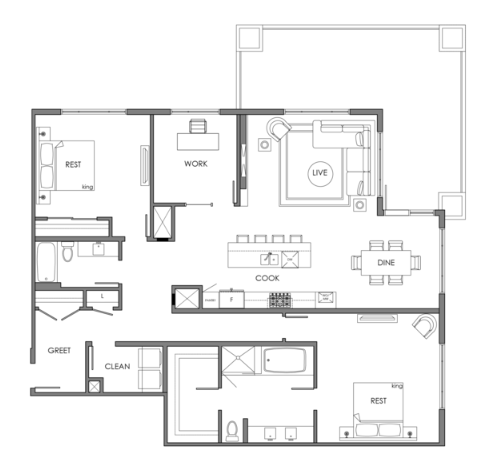 116 Floor Plan of Edge at Larch Park Condos with undefined beds
