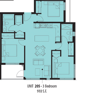 205 Floor Plan of Douglas Green Living Condos with undefined beds