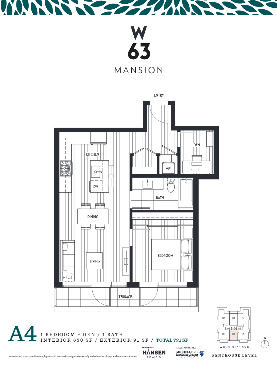 A4 Floor Plan of W63 Mansion Condos with undefined beds