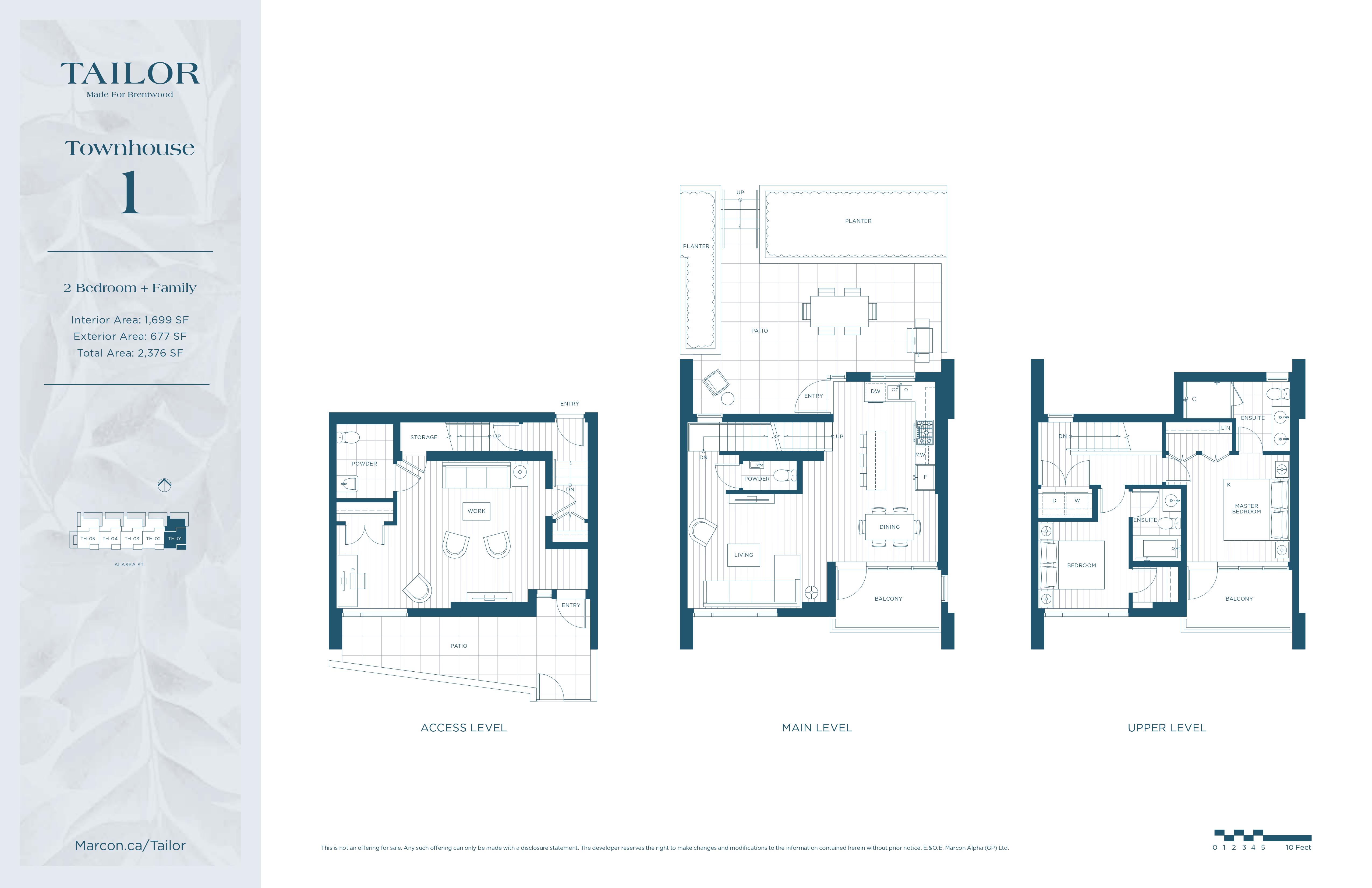  Townhouse 1  Floor Plan of Tailor Condos with undefined beds