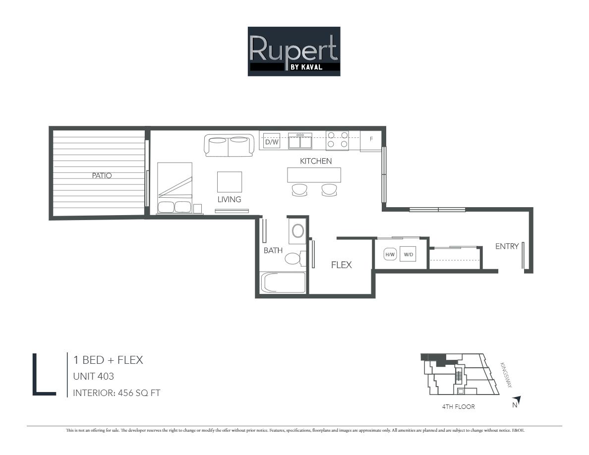 L Floor Plan of RUPERT Condos with undefined beds