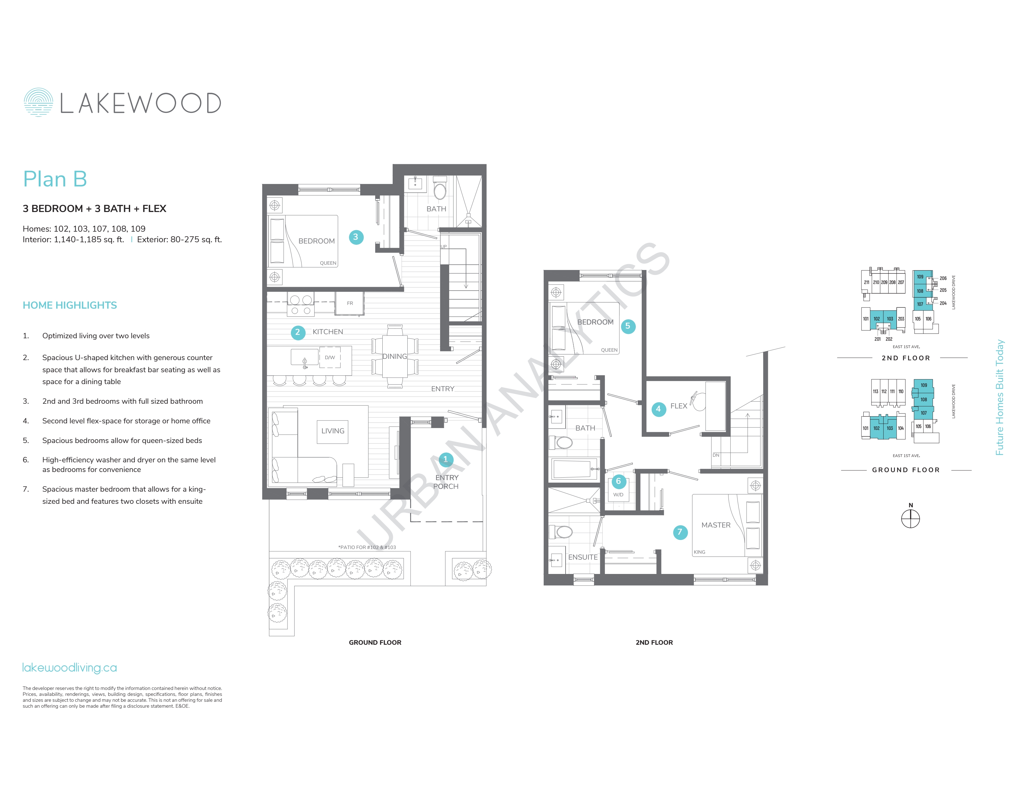 B Floor Plan of Lakewood Towns with undefined beds
