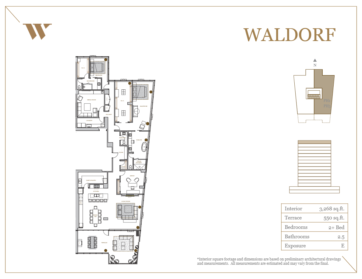 Waldorf Floor Plan of West Block Glenora Condos with undefined beds